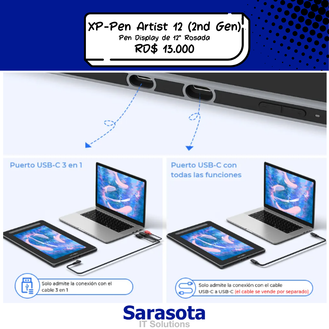 accesorios para electronica - XP-Pen Artist 12 (2da Gen) Rosada Pen Display 3