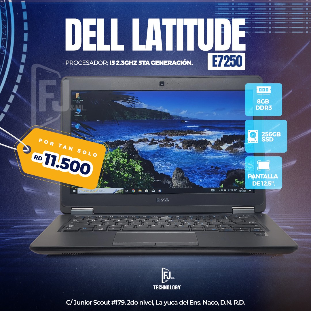 computadoras y laptops - ESPECIAL LAPTOP DELL LATITUDE E7250 i5 2.3GHZ, 8GB DDR3, 256GB SSD, GRAPHICS 4GB 0