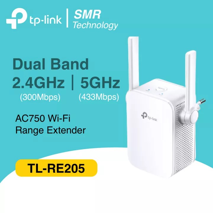 computadoras y laptops - REPEATER TP-LINK RE205 AC750 MPS EXTENDER LANR-0334