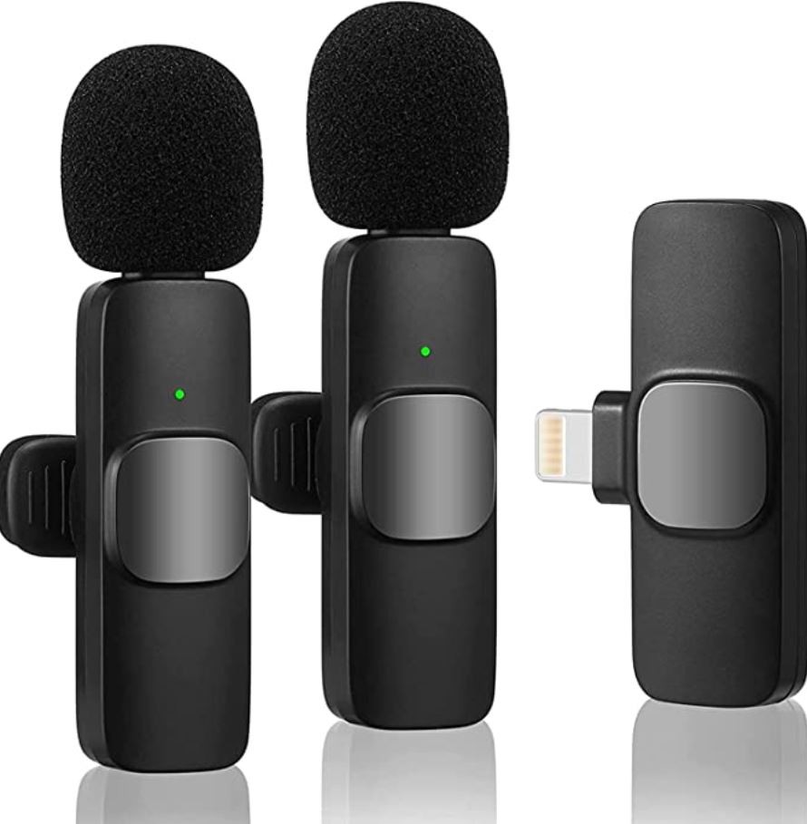 camaras y audio - Micrófono inalámbrico tipo C doble, ideal para entrevistas