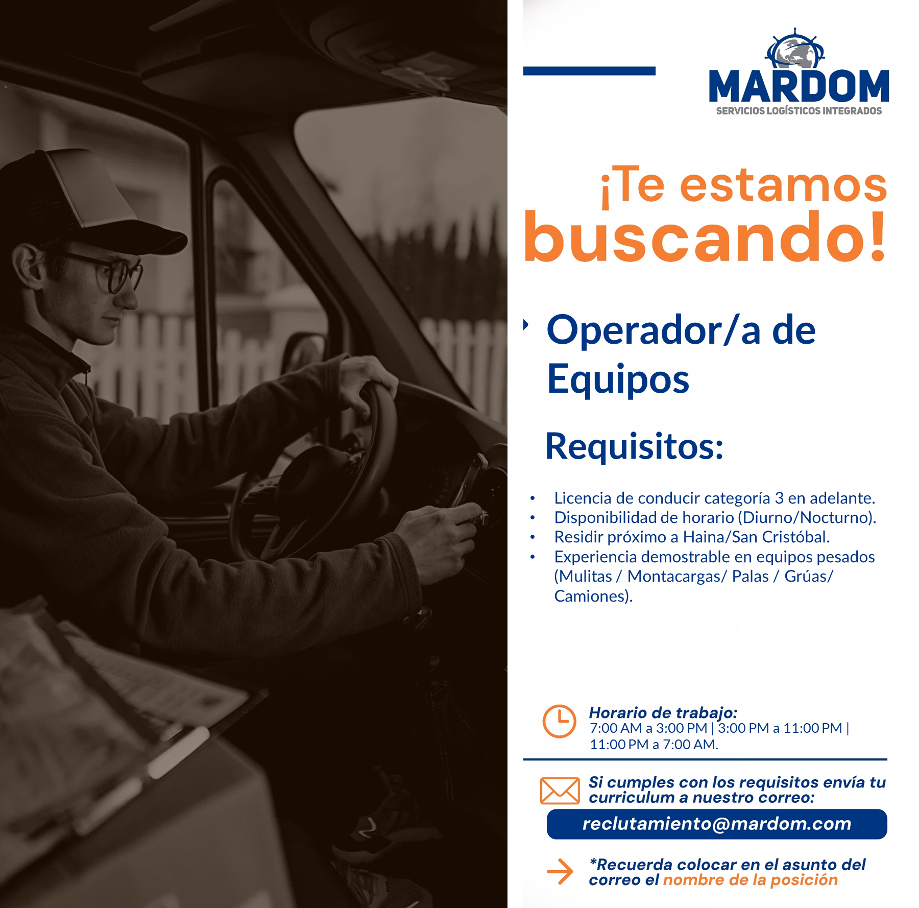 empleos disponibles - Operador/a de Equipos