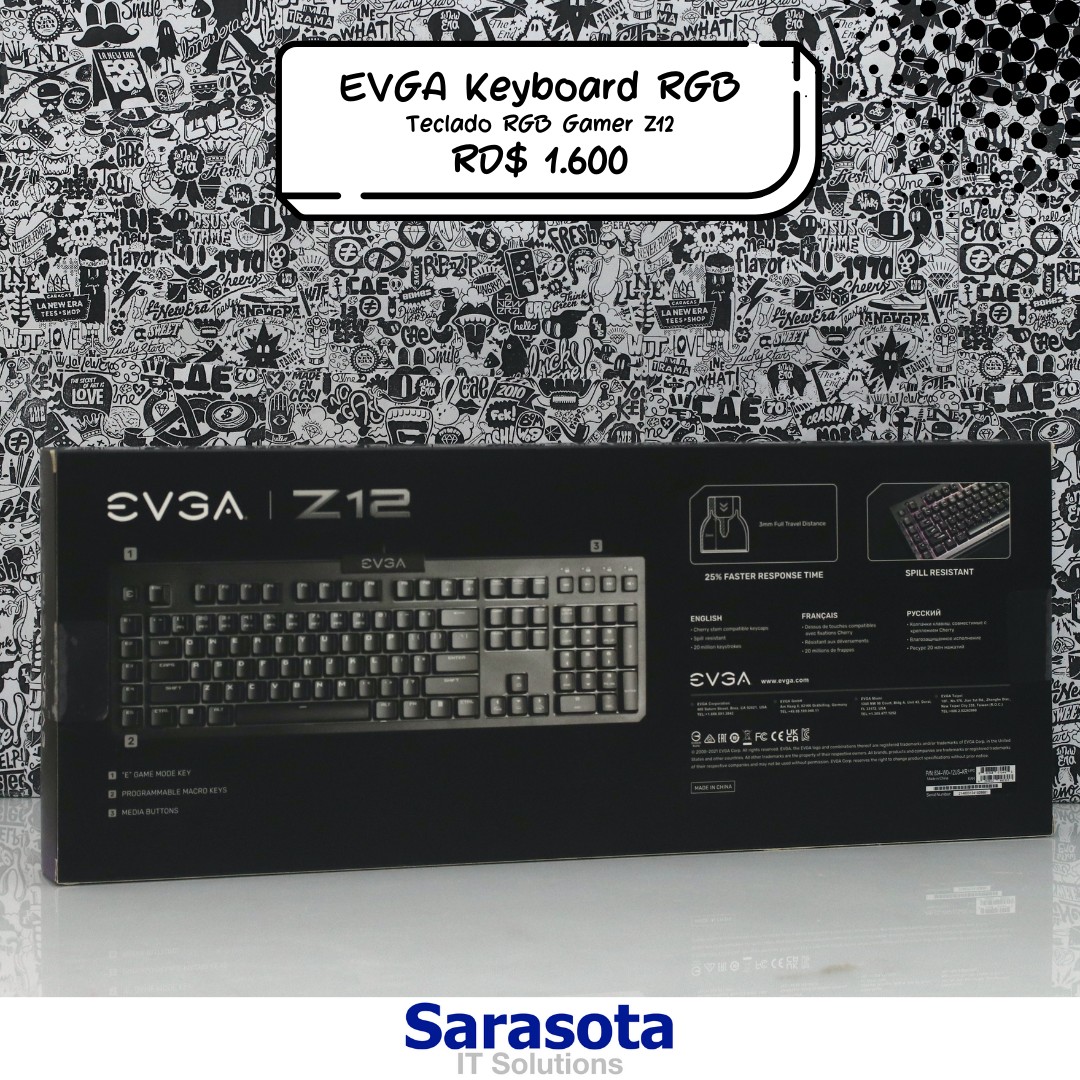 accesorios para electronica - Teclado EVGA Z12 Gaming Keyboard, RGB Backlit LED 1