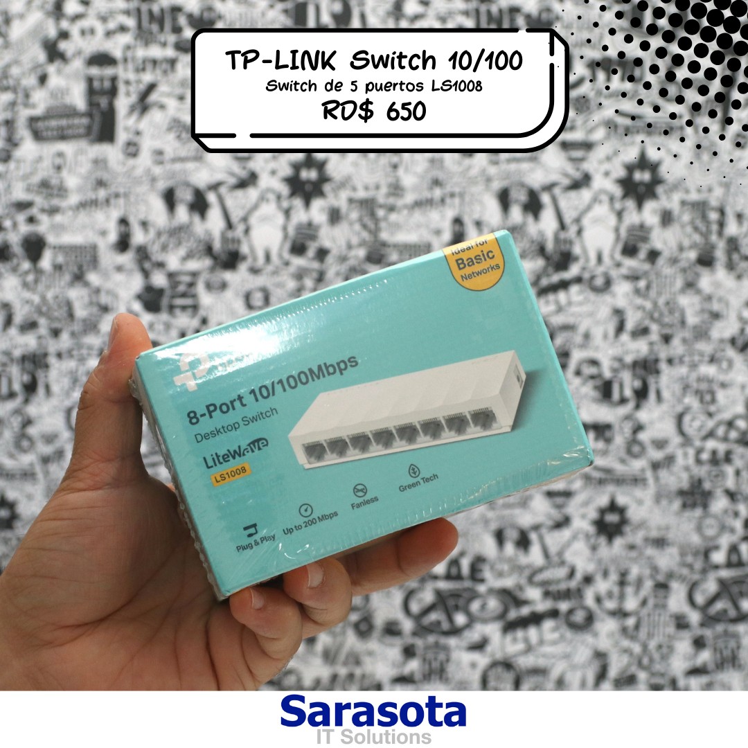 accesorios para electronica - TP-Link Switch de 8 puertos LS1008 Somos Sarasota