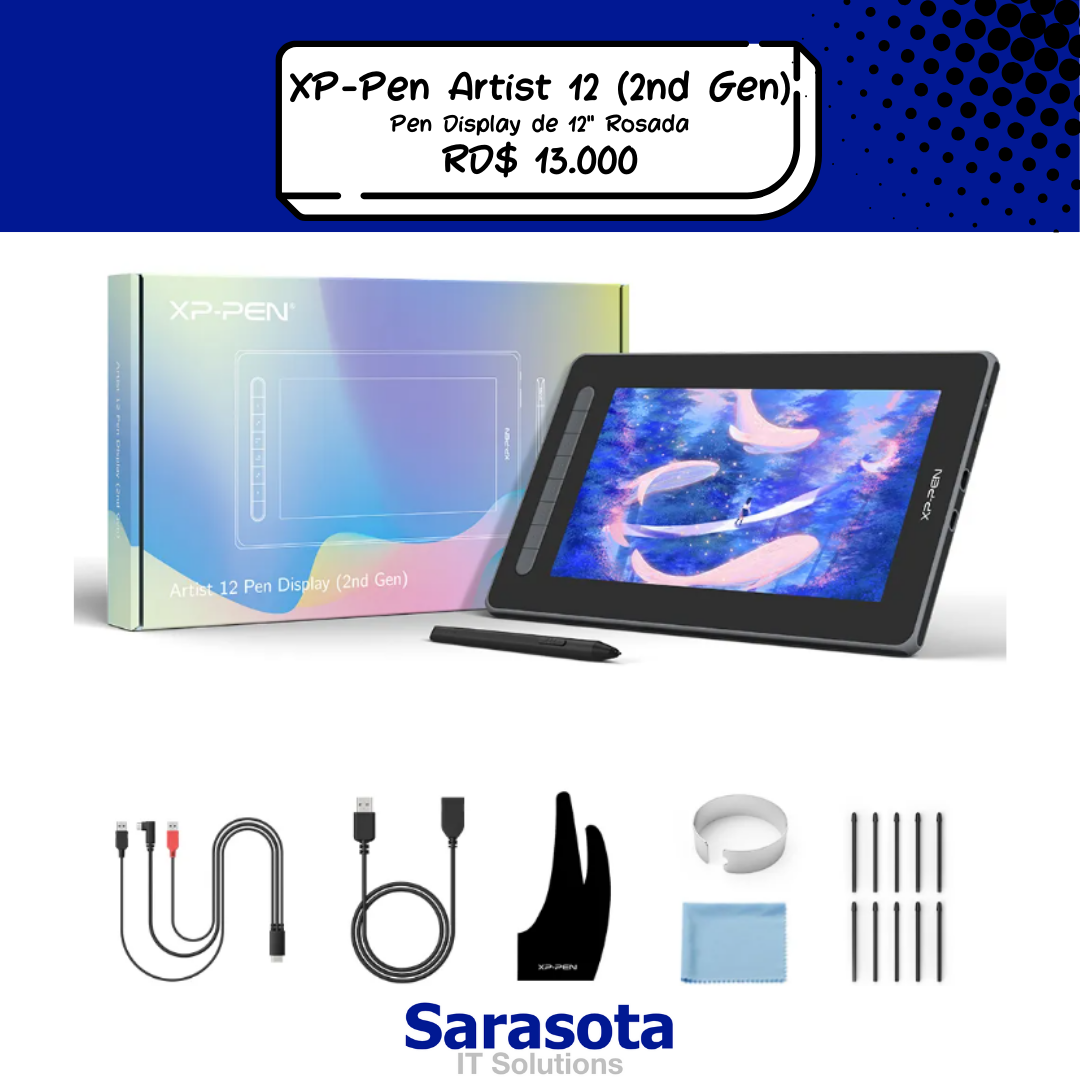 accesorios para electronica - XP-Pen Artist 12 (2da Gen) Rosada Pen Display 4