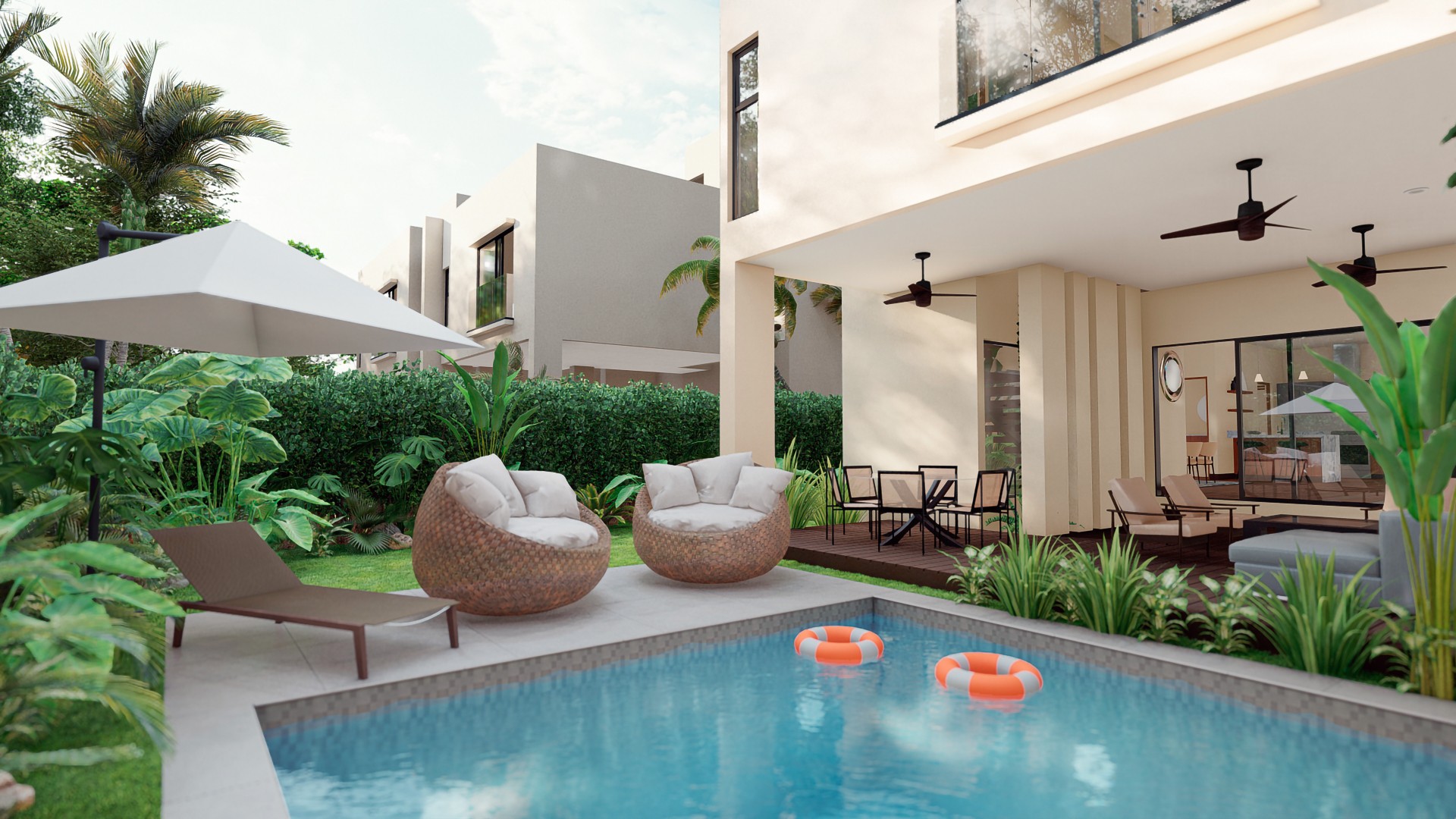 casas vacacionales y villas - VILLAS EN CIUDAD LAS CANAS, CAP CANA 5