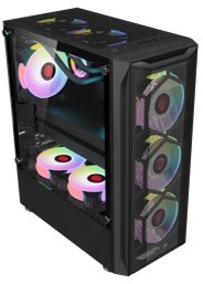 computadoras y laptops - JACLINK CASE GAMING RGB JACL-GC03 BLACK 8FANS