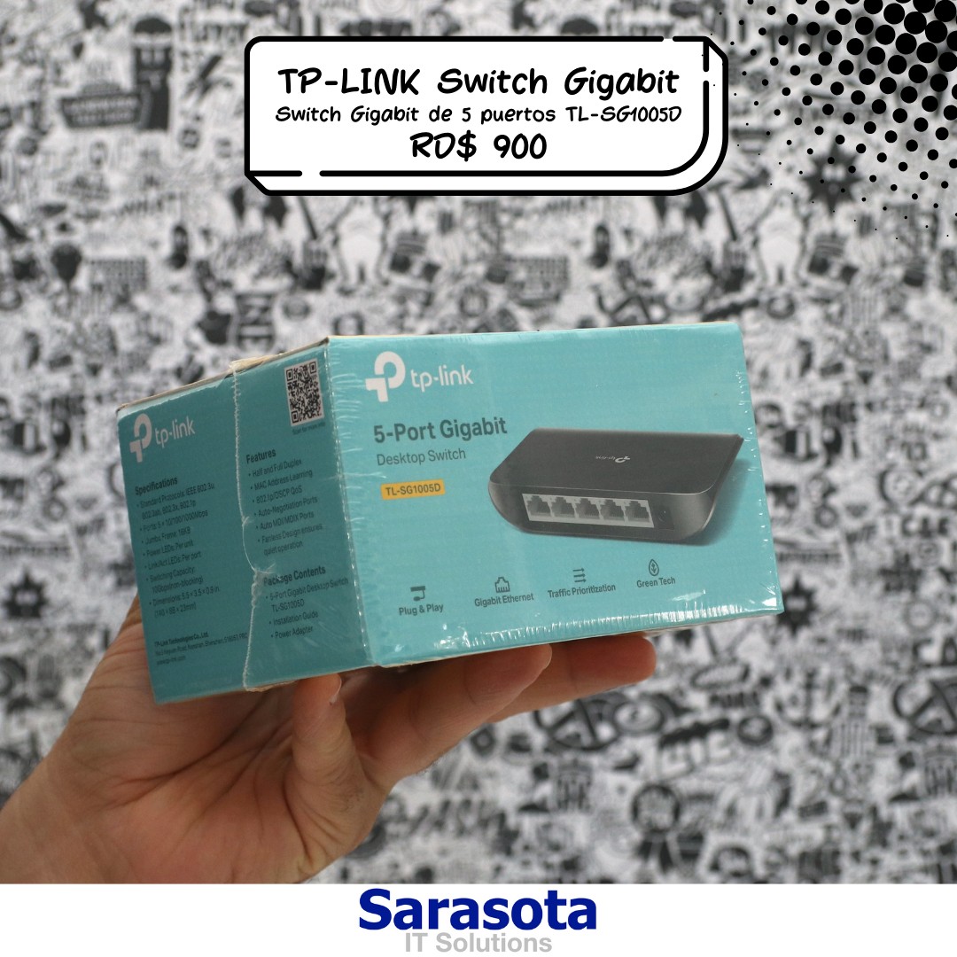 accesorios para electronica - TP-Link Switch Gibabit de 5 puertos SG1005D Somos Sarasota