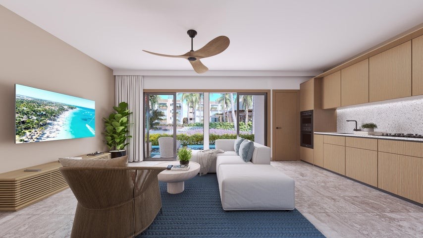 apartamentos - Proyecto en venta Punta Cana #24-1940 un dormitorio, amplias áreas sociales.
 1
