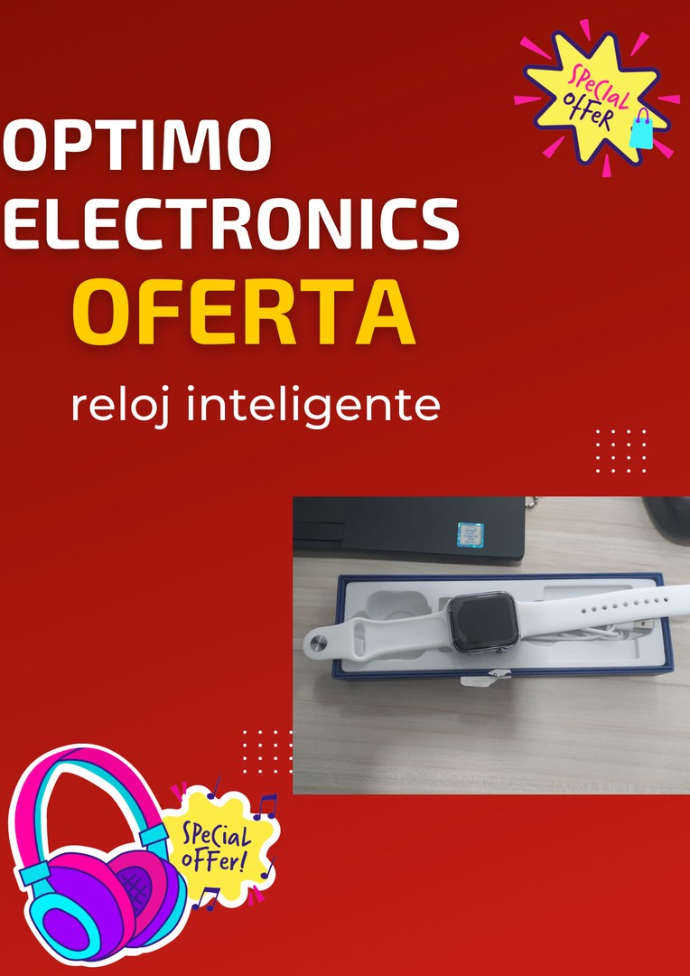 accesorios para electronica - Reloj inteligente con caja de aluminio plateado con correa deportiva blanca 0