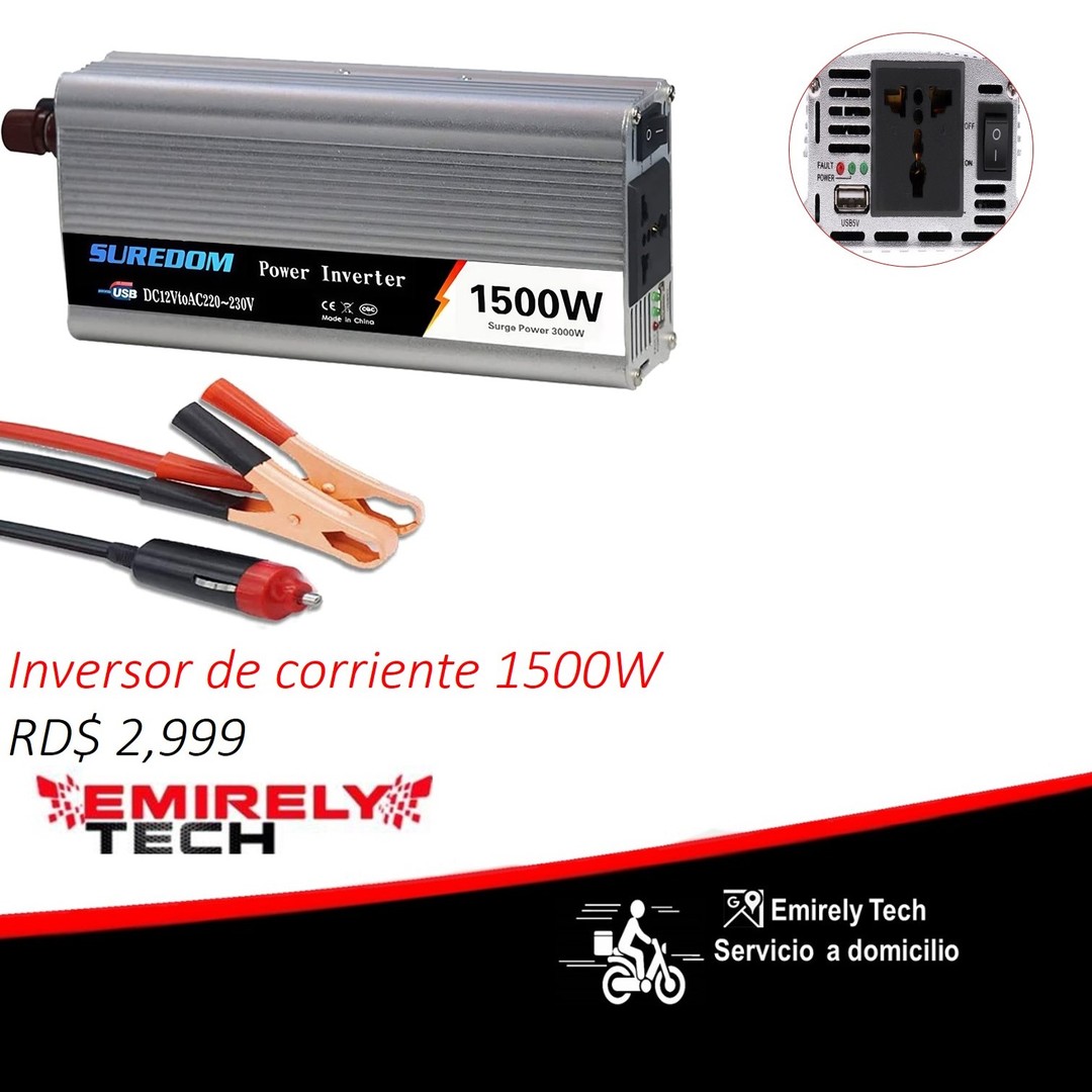 plantas e inversores - Inversor de corriente portátil 1500w cargador de carro power inverter