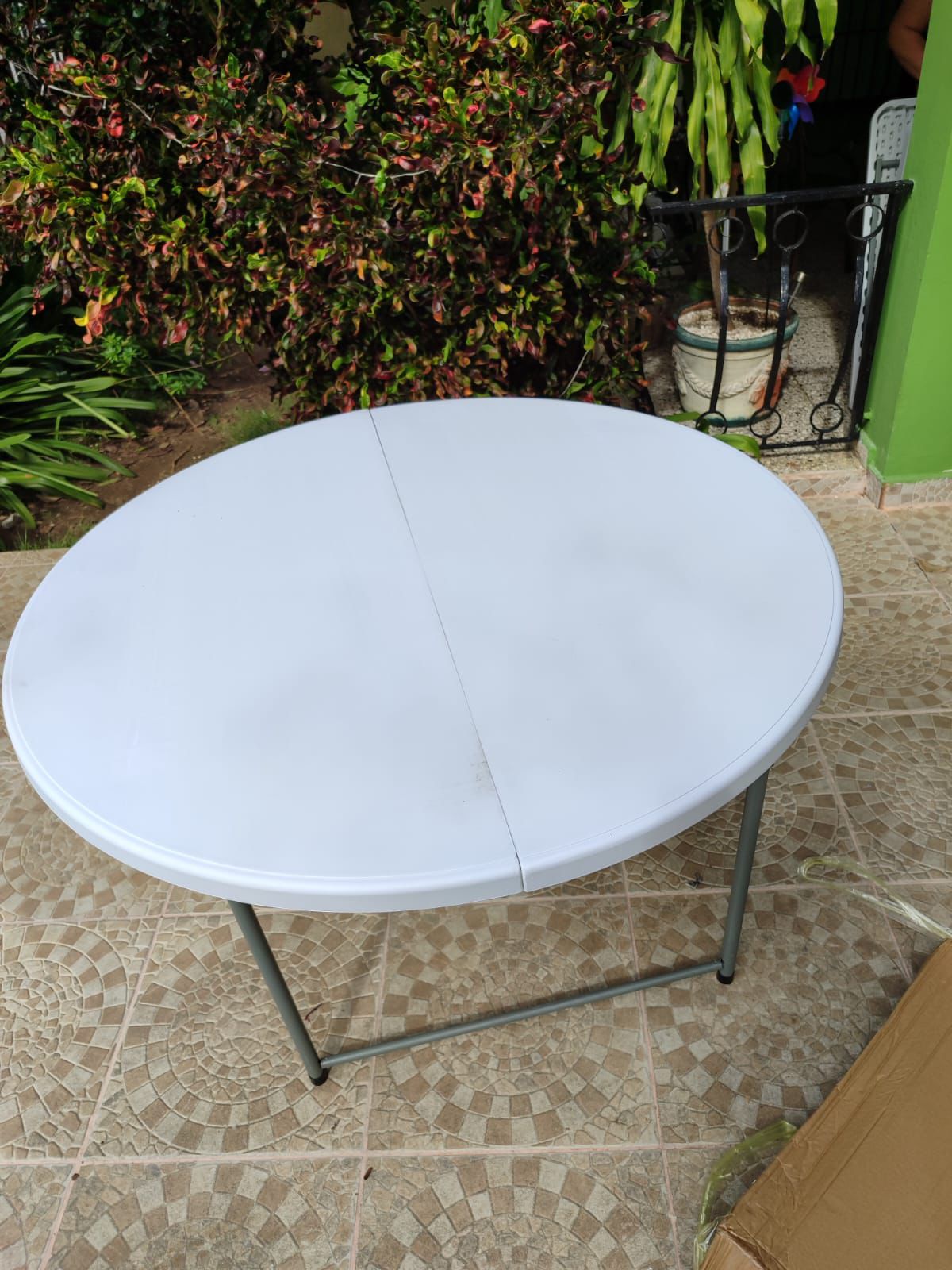 herramientas, jardines y exterior - Mesa plegable redonda 120cm