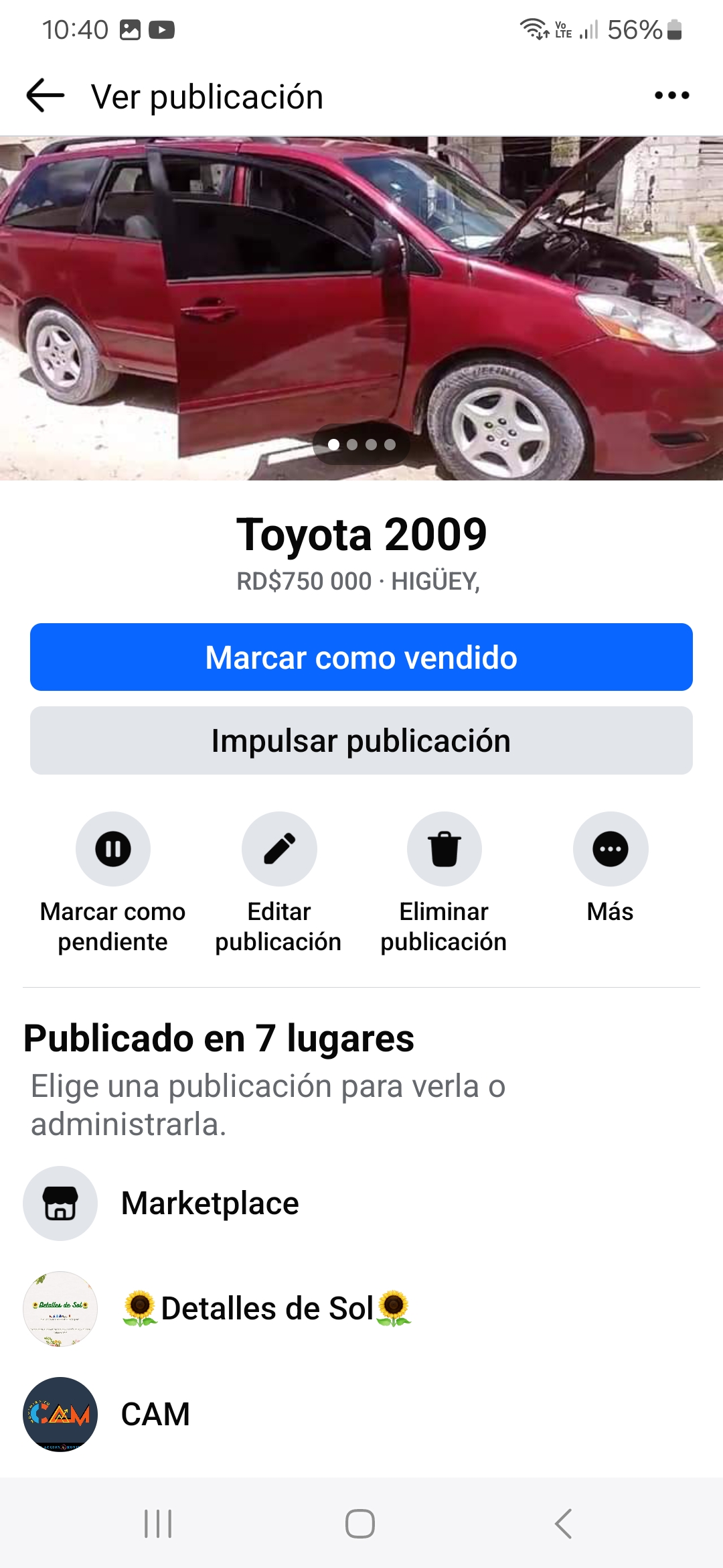 camiones y vehiculos pesados - Vendo toyota sienna  3