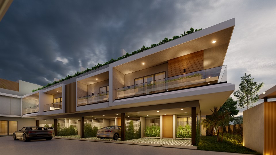 casas vacacionales y villas - Nuevos Townhouses 2 y 3 Hab con Terraza Privada en Proy cerrado en Punta Cana 1