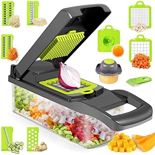 cocina - Cortador de vegetales y frutas con accesorios multifunción 14 en 1 