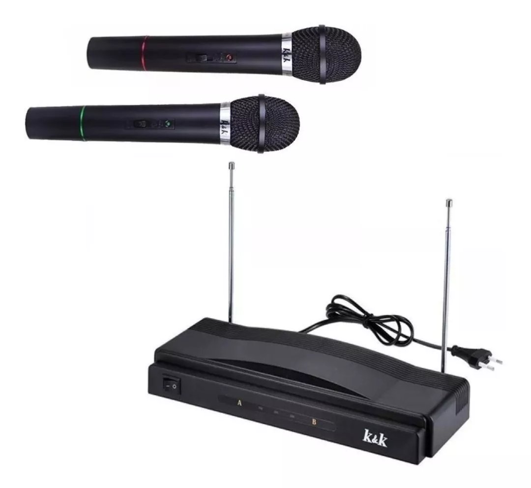 camaras y audio - Kit 2 Micrófonos Inalambricos KARAOKE profesional