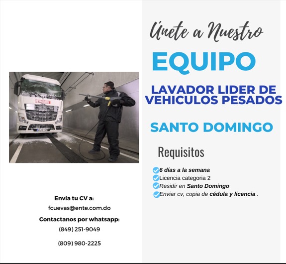 empleos disponibles - LAVADOR LIDER DE VEHICULOS PESADOS