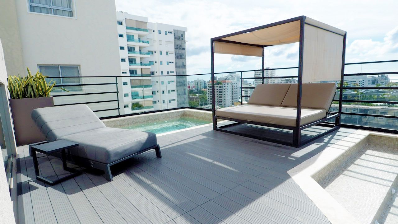 apartamentos - Piantini 5to piso 1 habitacion 1.5 banos 1 parqueo balcon 3