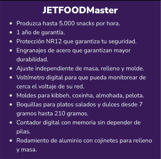 equipos profesionales - JETFOOD MASTER Máquina de picaderas saladas y dulces nueva 7