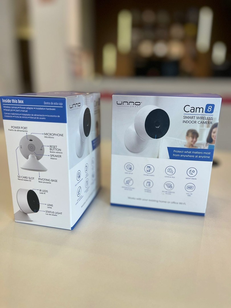 camaras y audio - CÁMARA INTELIGENTE WIFI PARA INTERIORES CAM8CM1408WT