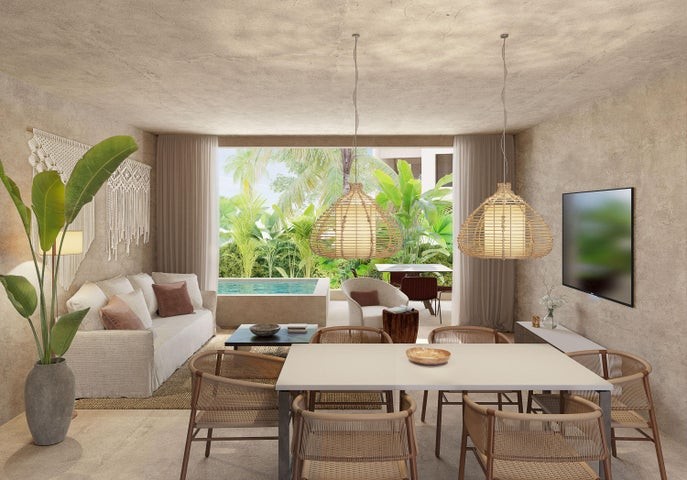 apartamentos - Proyecto en venta Punta Cana #23-1166 un dormitorio, parqueo cubierto, piscina.
 1