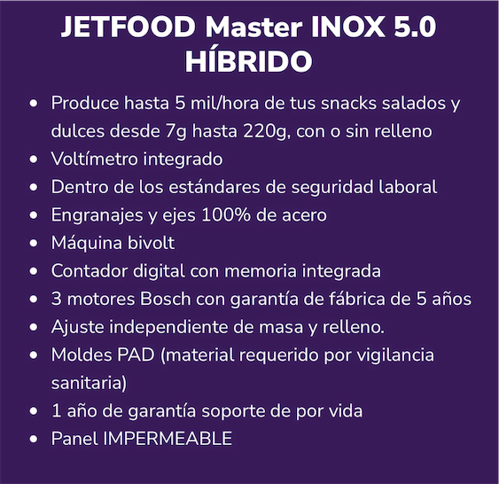 equipos profesionales - JETFOOD MASTER Máquina de picaderas saladas y dulces nueva 8