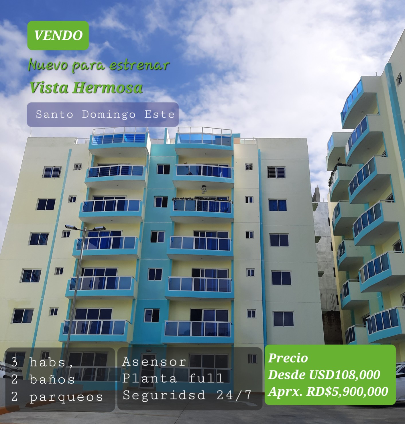 apartamentos - NUEVO PARA ESTRENARVista Hermosa, Santo Domingo Este Varios modelos de Aptos.