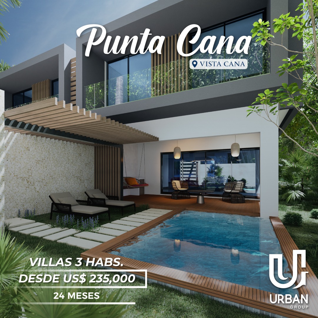 casas vacacionales y villas - Villas en Vistacana Punta Cana con Linea Blanca