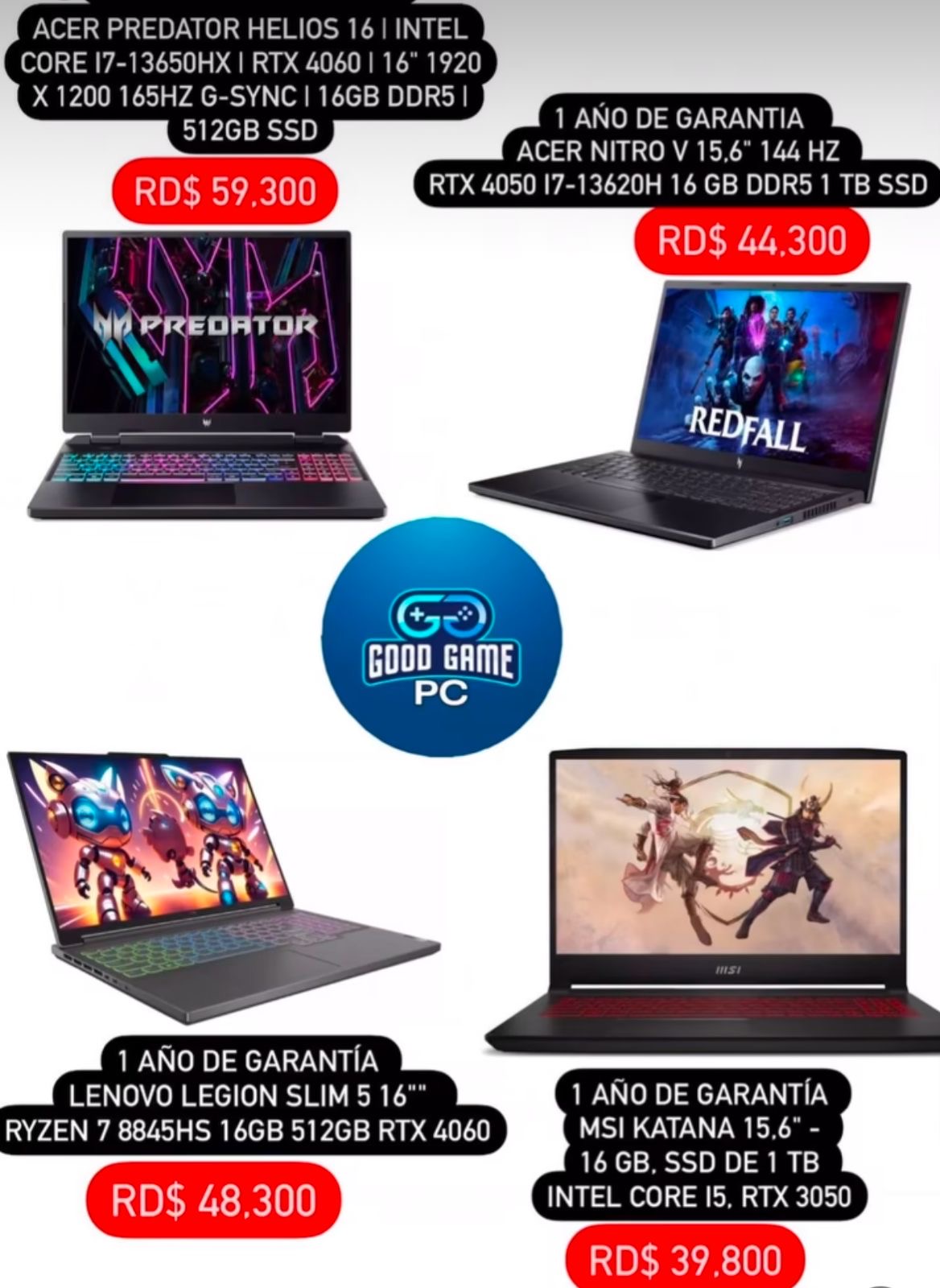 computadoras y laptops - Laptops gamer 