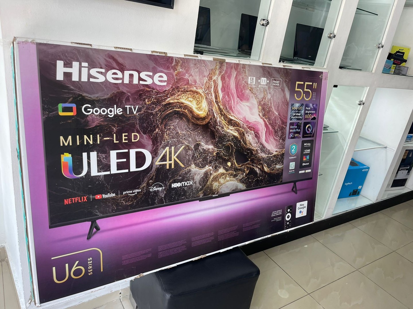 tv - Televisor Hisense  U6 55 Pulgadas Uled 4K SmartTV Google  4