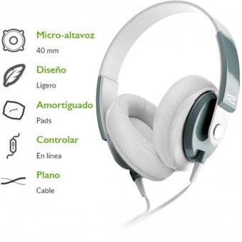 computadoras y laptops - AUDIFONO CON MICROFONO KlipXtreme-OBSESSION - STEREO-BLANCO -CONTROL DE VOLU