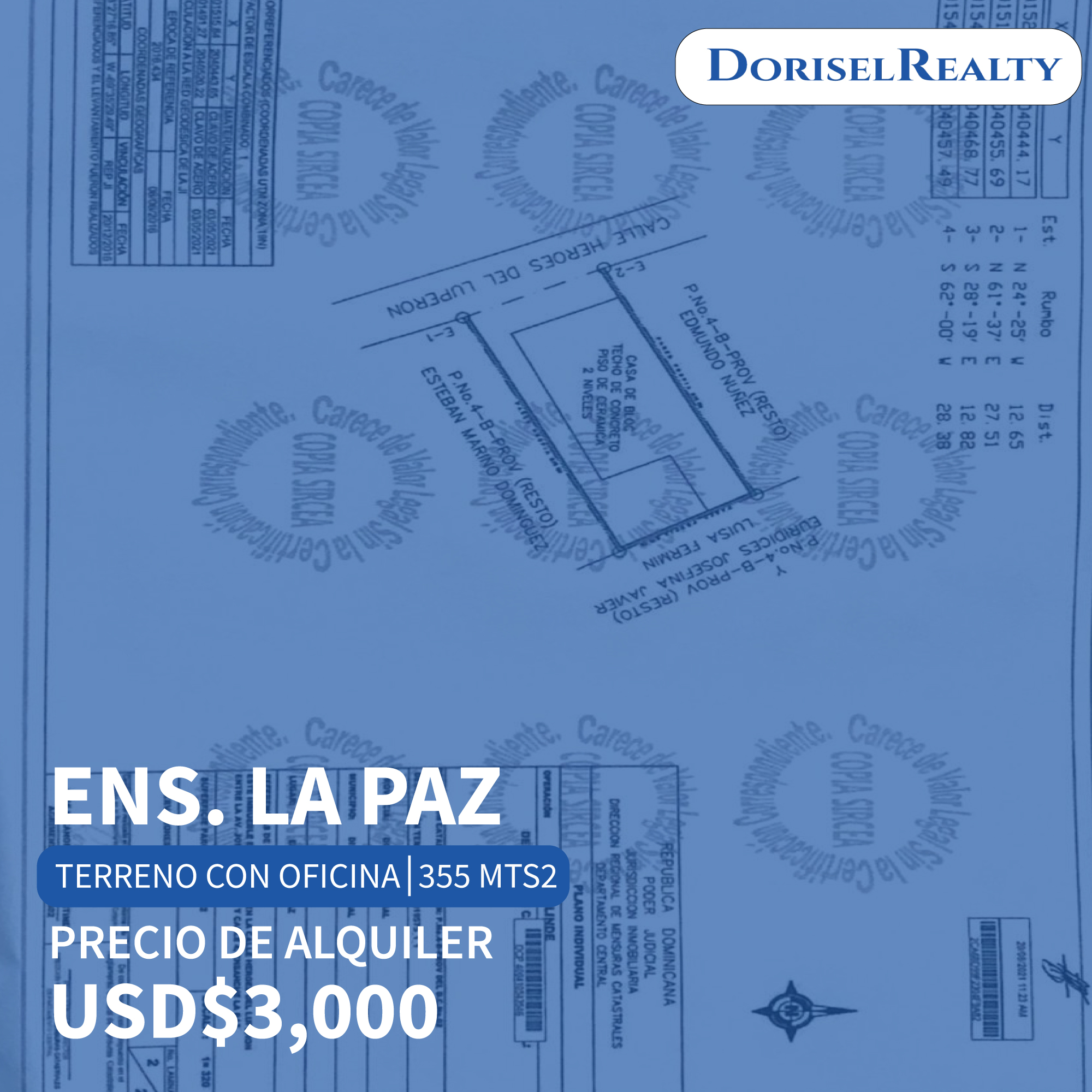 solares y terrenos - ALQUILER DE TERRENO CON OFICINA  EN ENS. LA PAZ 0