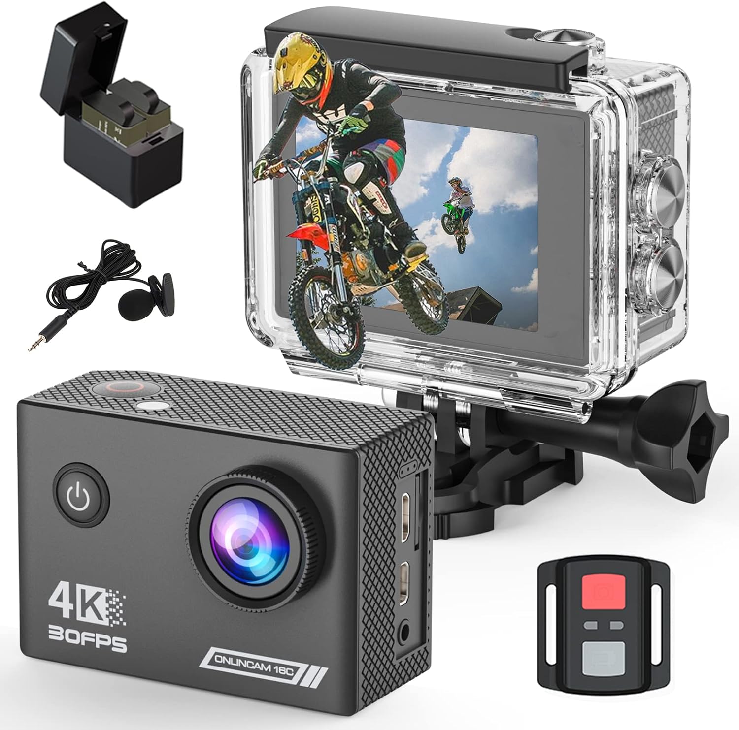 camaras y audio - Cámara Deportiva 4K 30FPS 20MP con Control y Acces 0