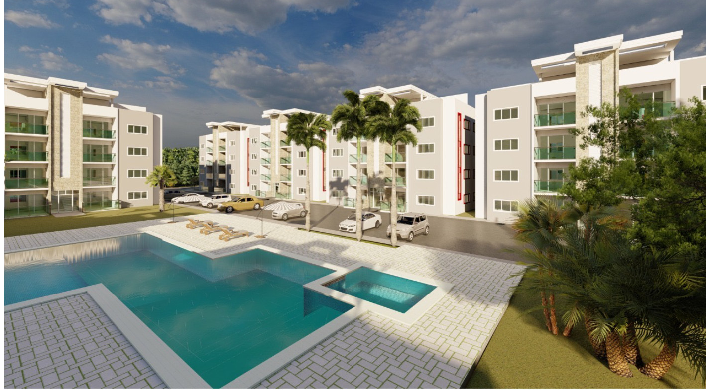 apartamentos - Apartamentos 2Hab Listos 2025 c/Area Social, Piscina, Jardines, Cancha en Bavaro 1