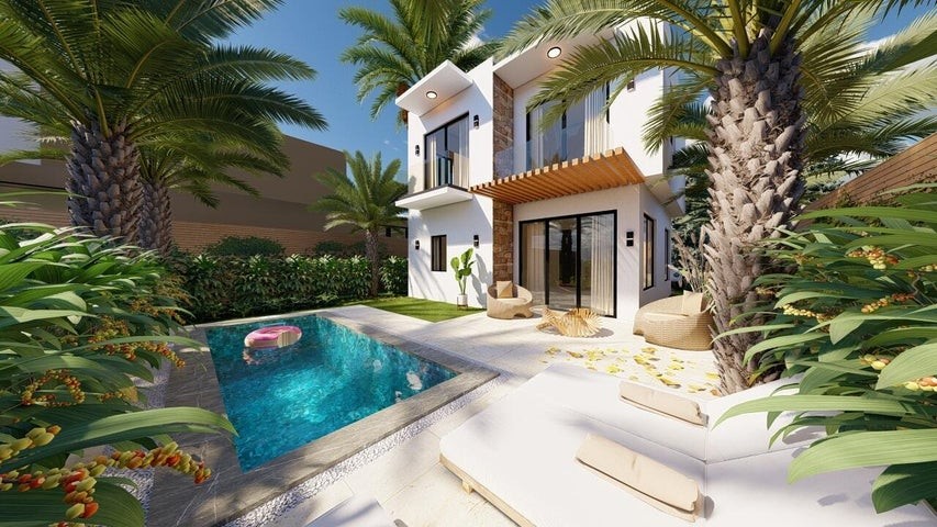 casas - Proyecto en venta Punta Cana 24-711 dos dormitorios, piscina privada, jardín.
 7