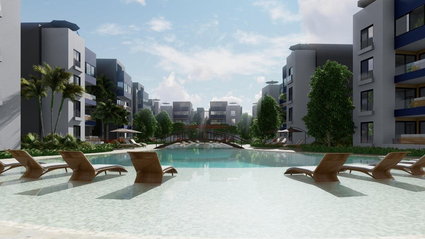 apartamentos - Proyecto en venta Punta Cana #22-88 un dormitorio, baño, parqueo, Lobby, Gym.
 5