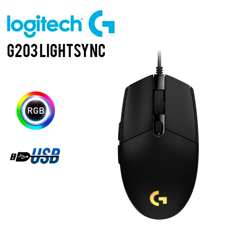 computadoras y laptops - MOUSE LOGITECH G203 LIGHTSYNC GAMING,  OPTICO USB, ILUMINACIÓN RGB  1