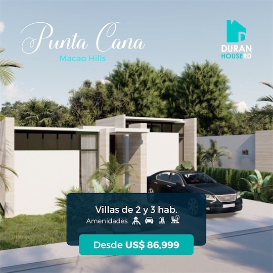 casas vacacionales y villas - Venta de villas con piscina en bávaro Punta cana entrega diciembre 2025