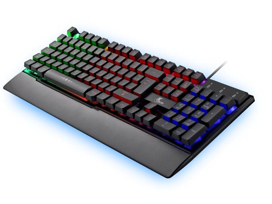 computadoras y laptops - Teclado multimedia para videojuegos con iluminación de fondo multicolor XTK-510E