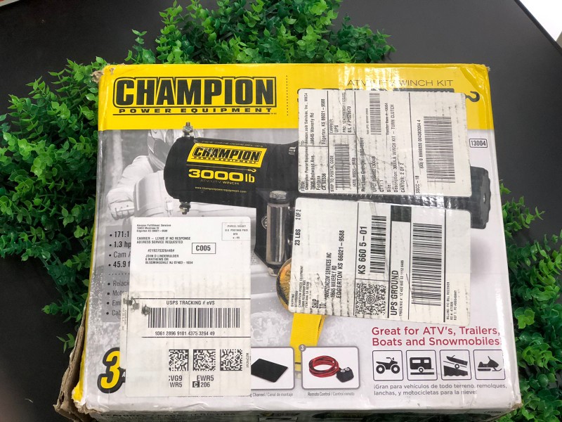 otros electronicos - OFERTA Champion Power Equipment, 3000Lb, ATV, UTV, Winch, con cable de acero 2