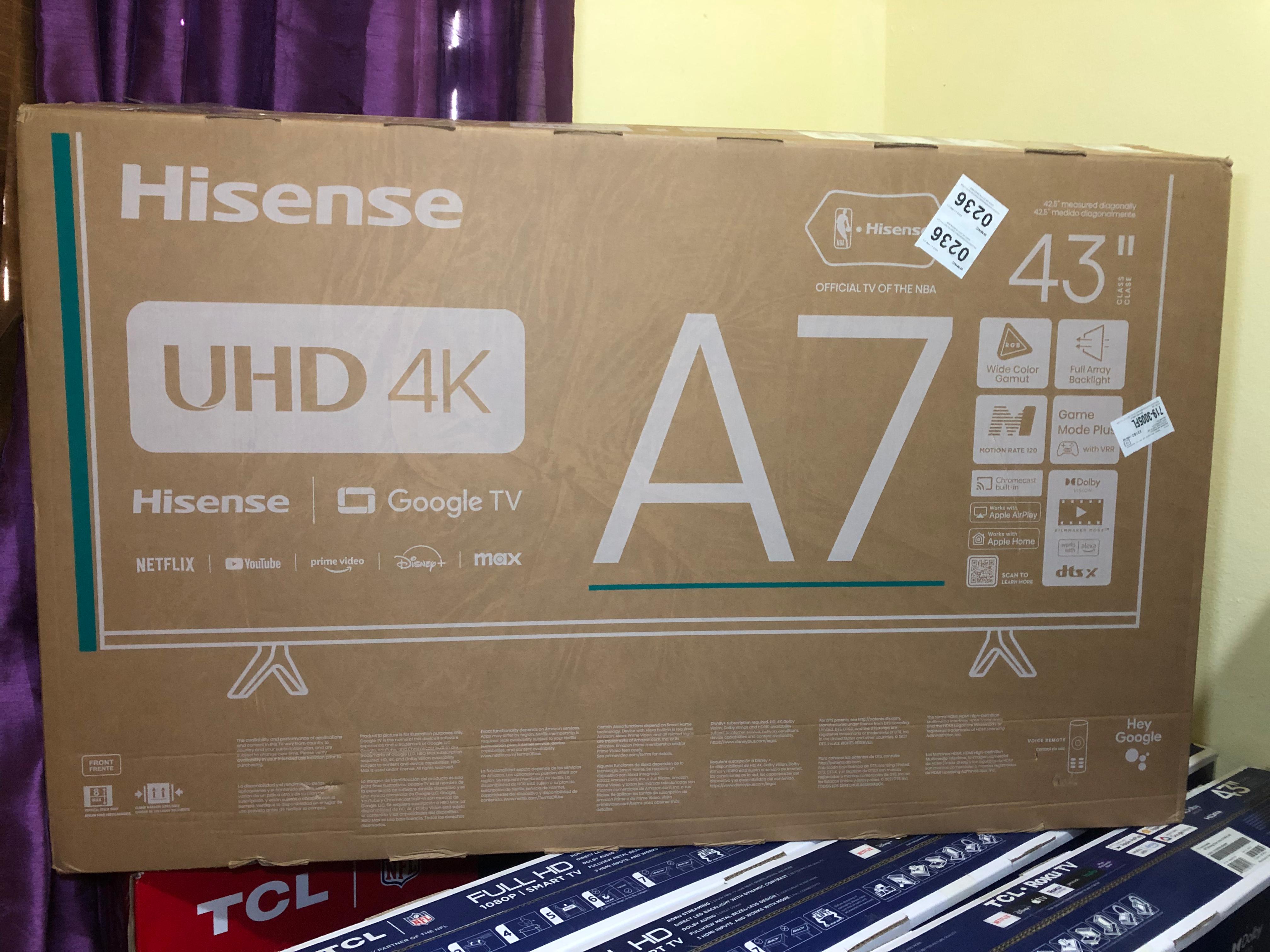 tv - Hisense Google tv 43 pulgadas UHD 4K sin bordes en la pantalla. 2