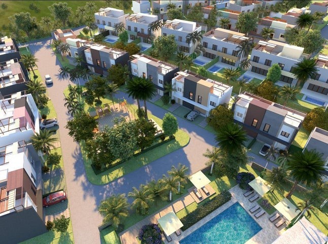 casas - Proyecto en venta Punta Cana #24-197 tres dormitorios, áreas de recreación.
 5