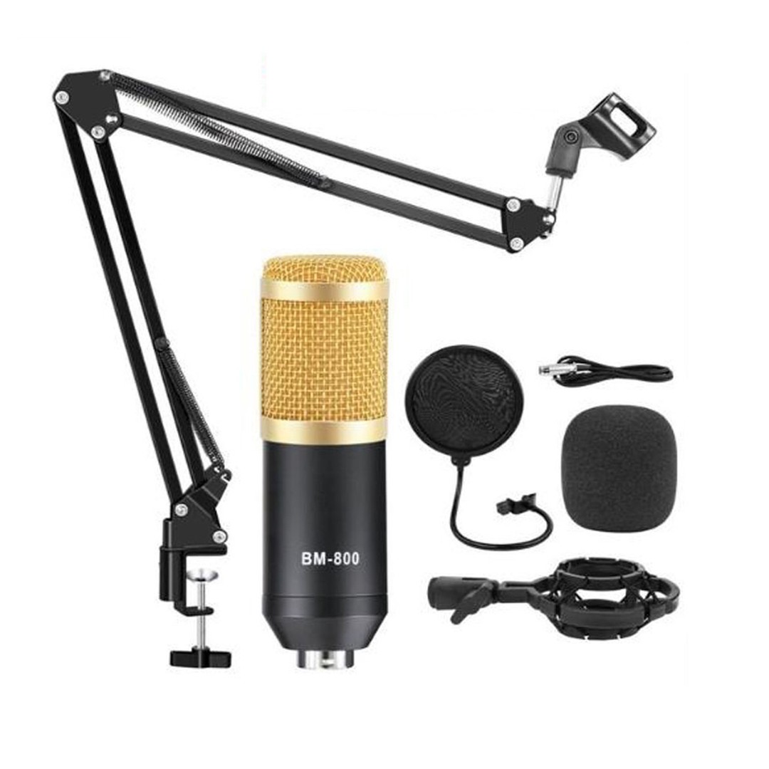 accesorios para electronica - Kit de microfono condensador bm-800+ Power phanthom 48v 1