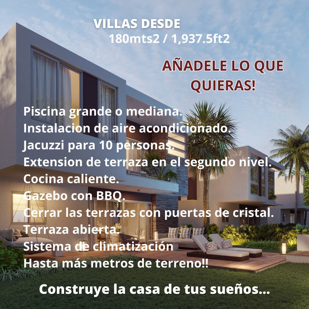 casas vacacionales y villas - Hermoso Proyecto De Villas En Cap Cana. Añádele Todo Lo Que Quieras!!!  8