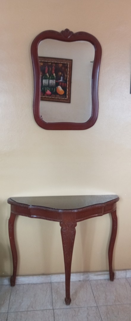 decoración y accesorios - Credenza Preciosa en madera Caoba con espejo  4