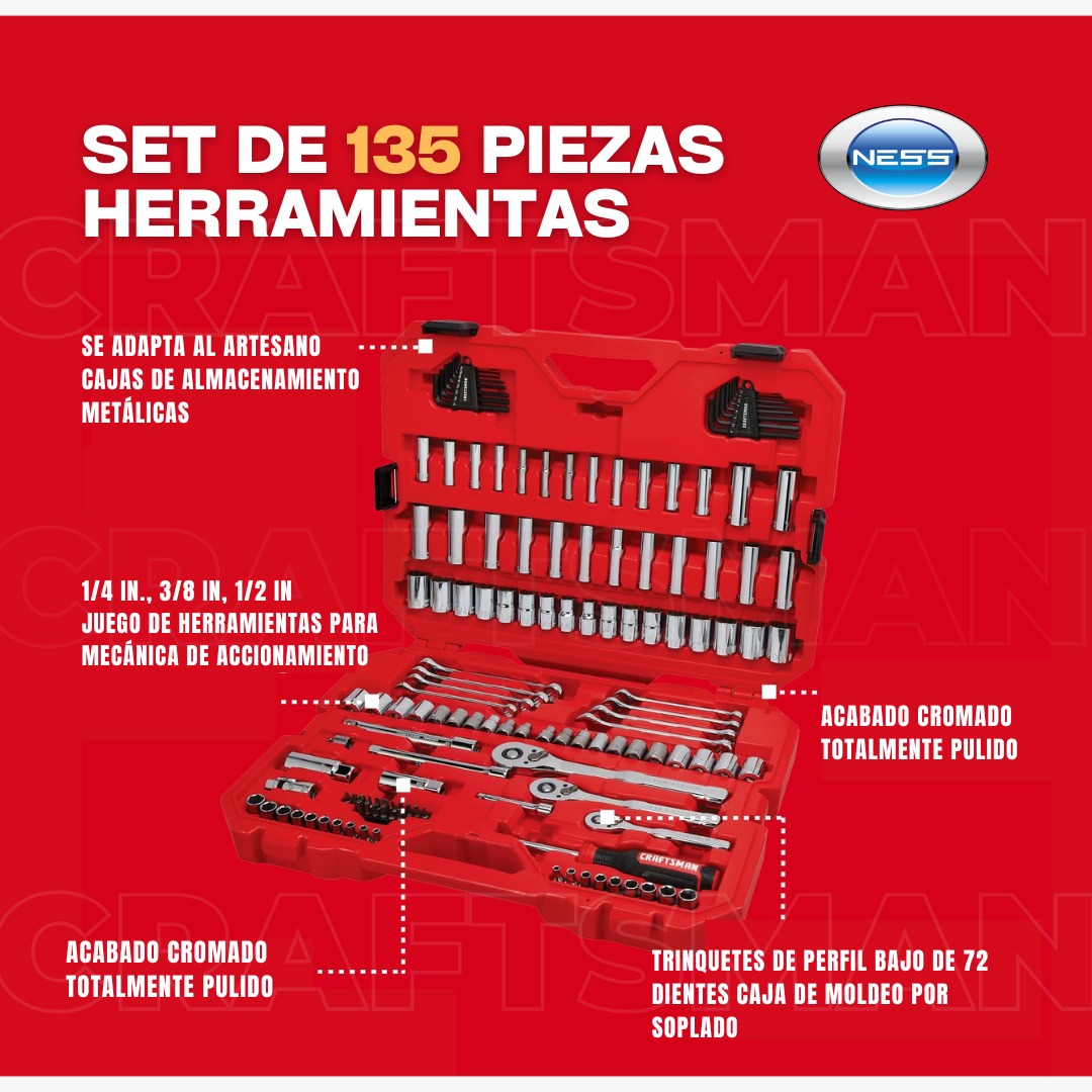 herramientas, jardines y exterior - SET DE HERRAMIENTAS CRAFTSMAN 135 PIEZAS  2