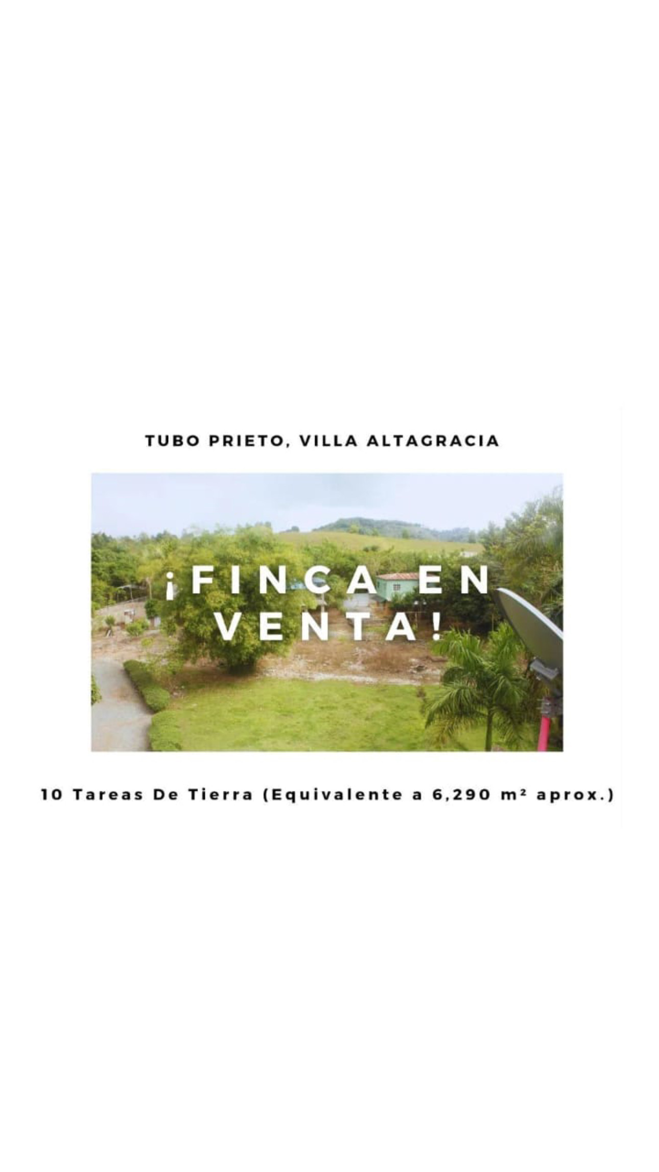 solares y terrenos - finca en venta. villa altagracia tubo prieto 