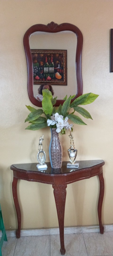 decoración y accesorios - Credenza Preciosa en madera Caoba con espejo  5