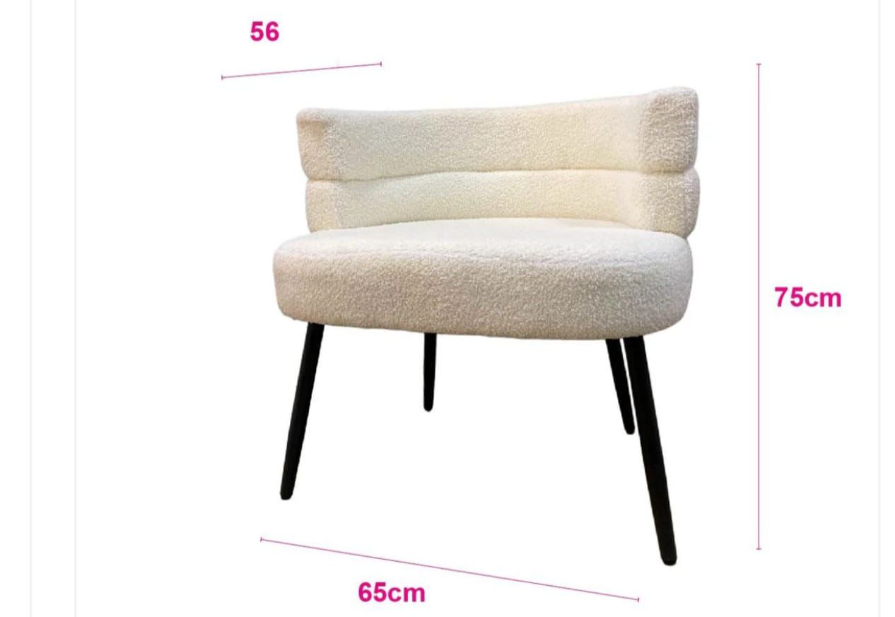 muebles y colchones - butacas tela de peluche, disponible en color blanco y gris claro  3