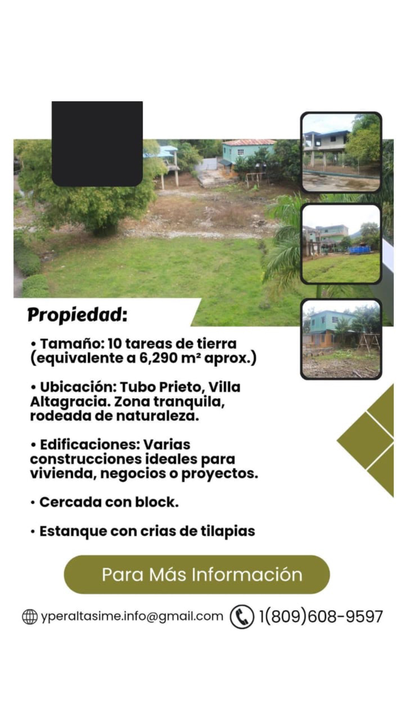 solares y terrenos - finca en venta. villa altagracia tubo prieto  1