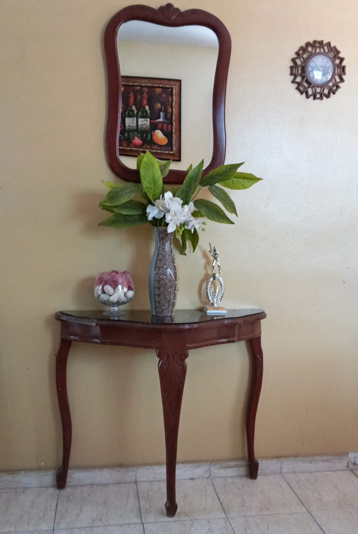decoración y accesorios - Credenza Preciosa en madera Caoba con espejo  6